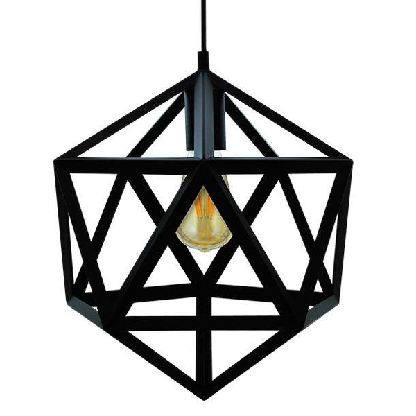 Retro LAMPA wisząca DENMARK 305534 IL MIO metalowa OPRAWA vintage zwis klatka czarna