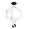 Futurystyczna lampa wisząca Linea XT080-8P Step tuby cube czarna