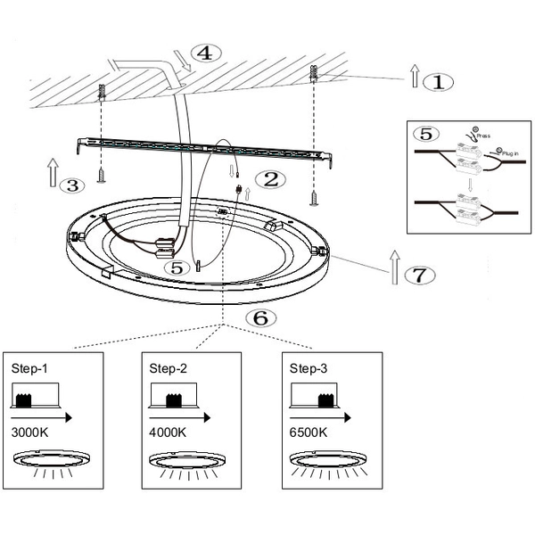 LAMPA sufitowa LASSE 12379-24W Globo metalowa OPRAWA okrągła LED 24W 3000K - 6500K plafon biały