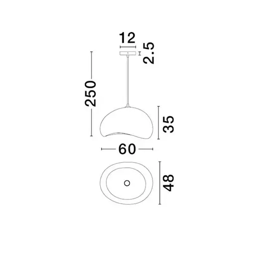 Zwisowa lampa japandi PALINZA LE45324 z żywicy kopuła brązowa