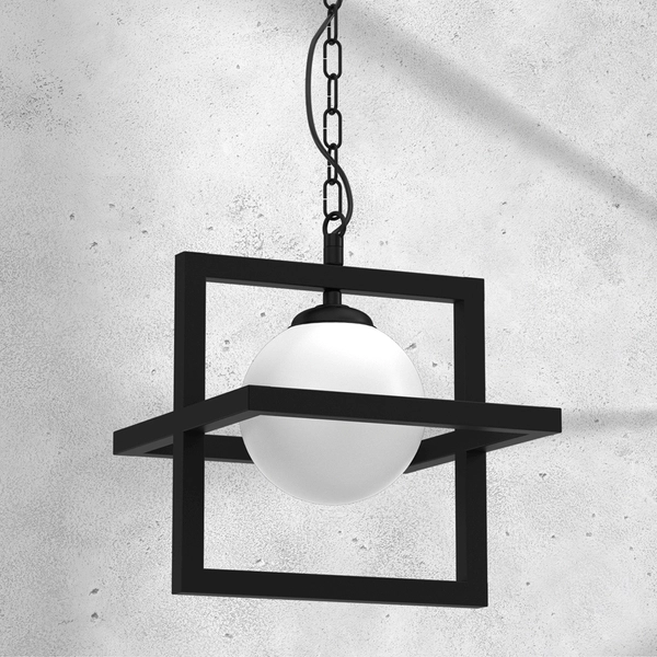 Wisząca lampa loftowa Diego MLP8568 ball biała czarna