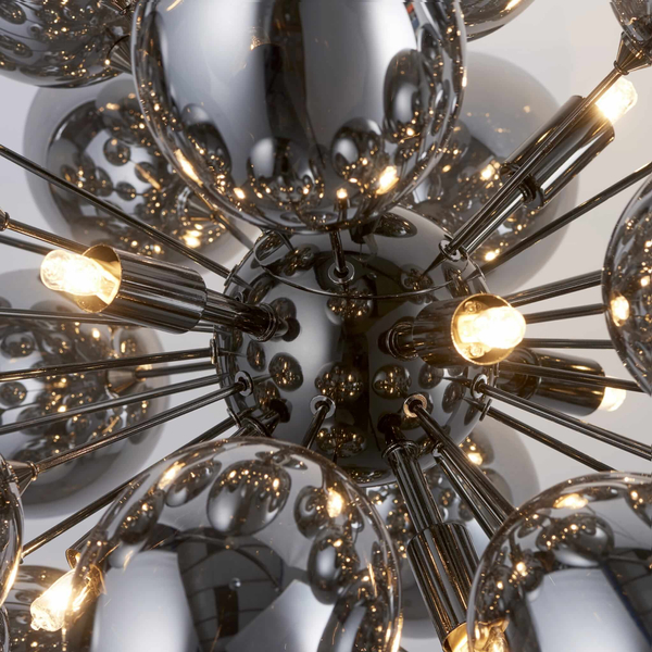 Lampa wisząca szklane klosze Infinity 80124 Endon kulista bańki czarny chrom