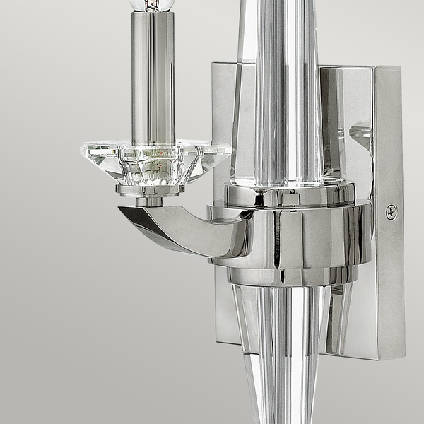 Lampa naścienna świecznik QN-ASCHER1 kryształowa nikiel