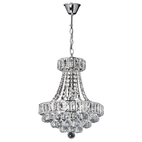 LAMPA wisząca VEN W-E 1373/6 glamour OPRAWA zwis kryształowe kule balls przezroczyste
