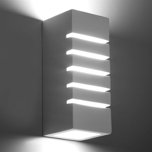 Ceramiczna lampa ścienna SL.0161 prostokątna do holu biała