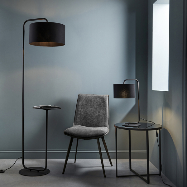 Lampa stołowa L&-192345 Light& nowoczesna z abażurem czarna