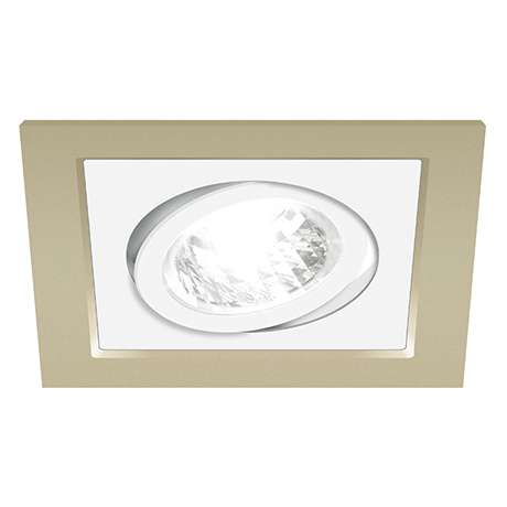 Wpust LAMPA sufitowa BORYS D 03220 Ideus kwadratowa OPRAWA do zabudowy beżowa biała