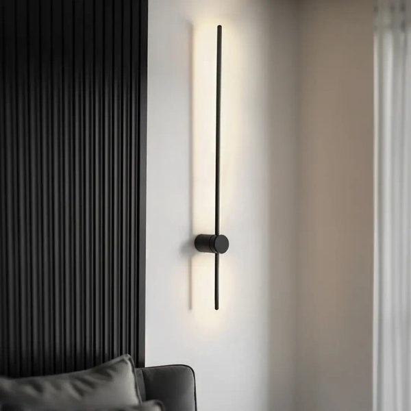 Minimalistyczny kinkiet ścienny BALI 1813 czarny LED 13W 3000-6000K CCT belka