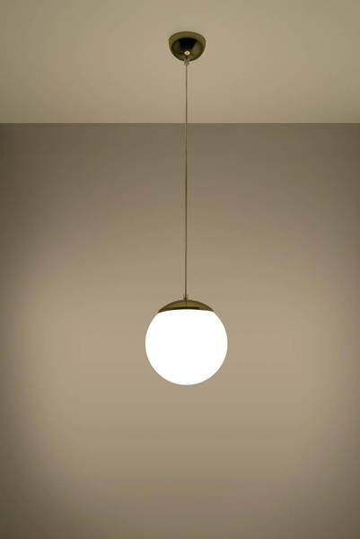 Loftowa LAMPA wisząca SL.0715 szklana OPRAWA kula ball zwis biały złoty
