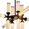 Żyrandol loftowy czarny bursztynowy QUADRO LED 36W 3000K RH115-12P amber