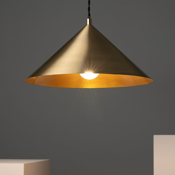 Stożkowa lampa wisząca Horte ABR-LWHZ-E27 Abruzzo japandi złoty