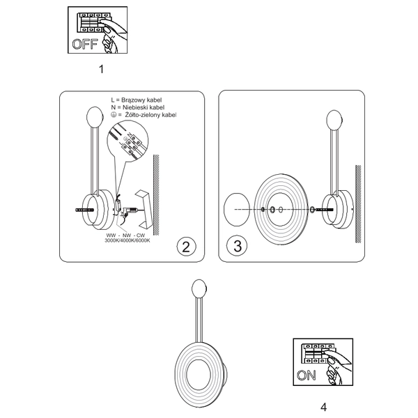 Ścienna lampa do salonu Bell LP-1702/1W TR LED 8W 3000-6000K złota czarna