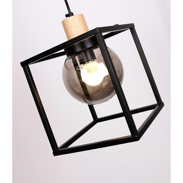 Lampa zwis klatka Retro 31-00743 Candellux klosz kula dymiona czarna