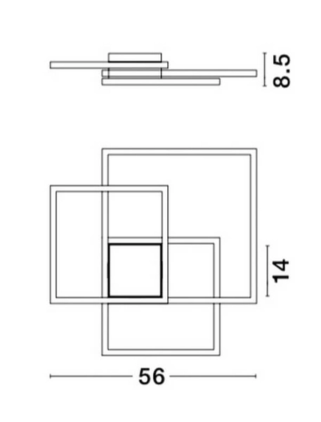 Przysufitowa lampa salonowa Paso squares LED 42W 3000K biała