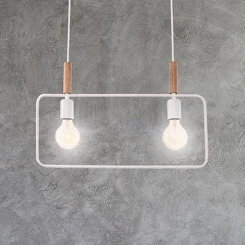 Loftowa lampa wisząca 32-73549 prostokątny zwis metalowa ramka biała