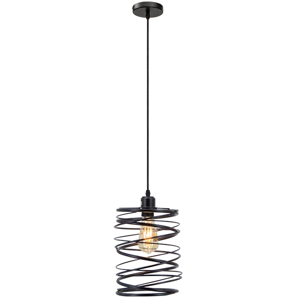 Wisząca lampa pokojowa 6801/1 ZWIS - 01 sprężyna czarna