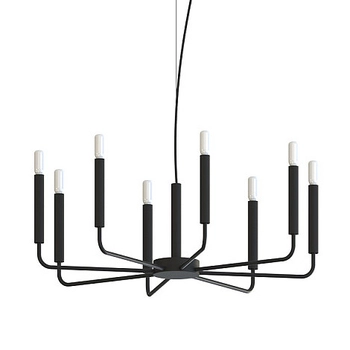 Wisząca lampa świecznikowa Orto 11460 metalowa tuby czarne