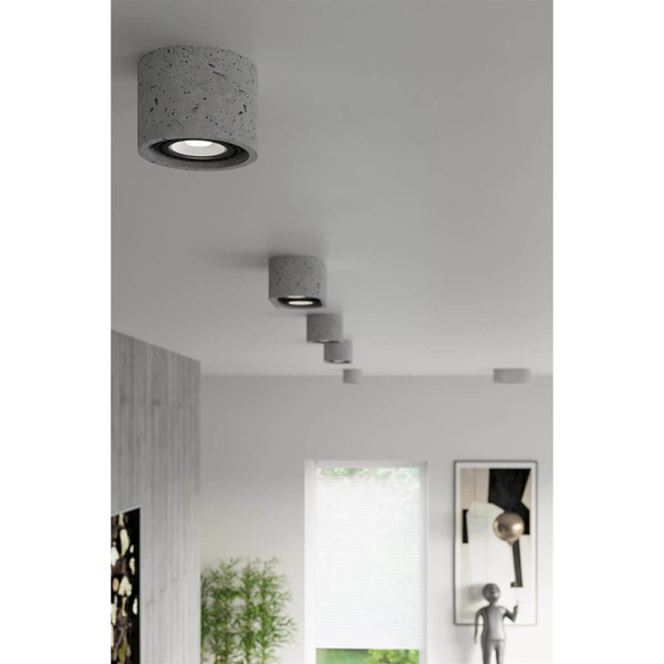 Owalny downligt betonowy SL.0882 szara lampa sufitowa