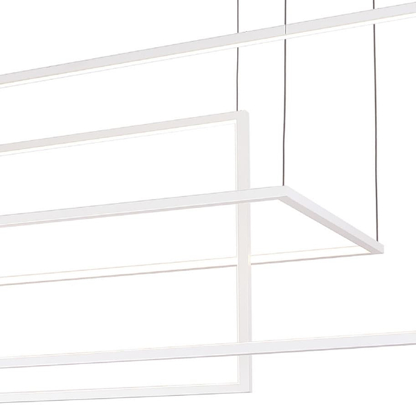 Minimalistyczna lampa wisząca GEOMETRIC P0272 LED 79,8W 3000K metal biała