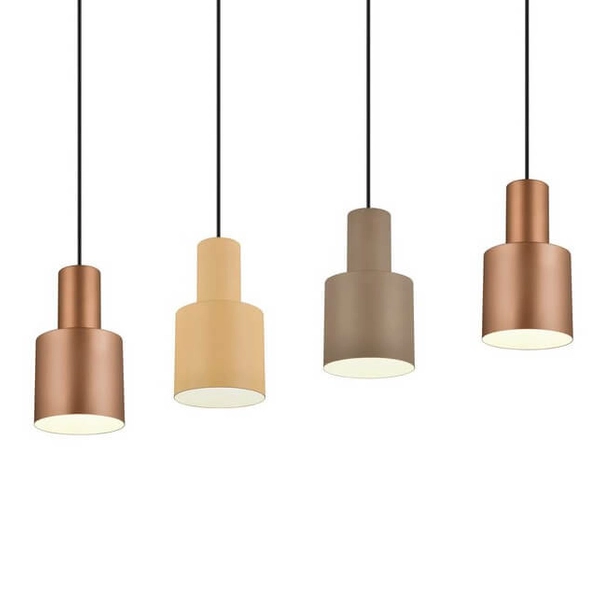 Wisząca lampa ELIOR DL417319400 Trio tubka metalowa czarny brązowy multikolor