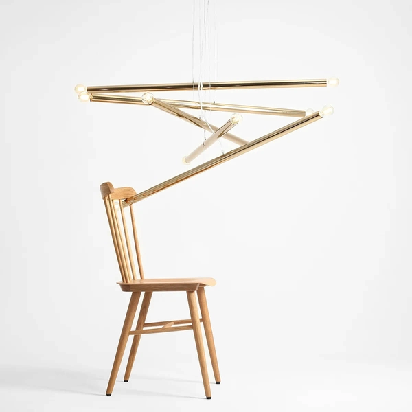 Lampa wisząca TUBO 1072M30 Aldex loftowa kaskada metalowe tuby złote