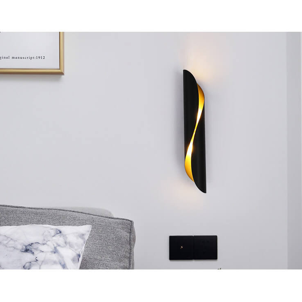 LAMPA ścienna AGI KGG2E14 Abigali metalowa OPRAWA kinkiet czarny złoty