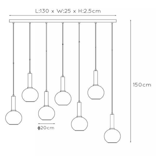 Wisząca lampa Marius kaskada nad stół czarna przydymiona