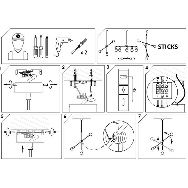 Miedziana LAMPA wisząca STICKS 6270 Nowodvorski zwis OPRAWA metalowa MOLECULAR molekuły pałąk miedź czarny
