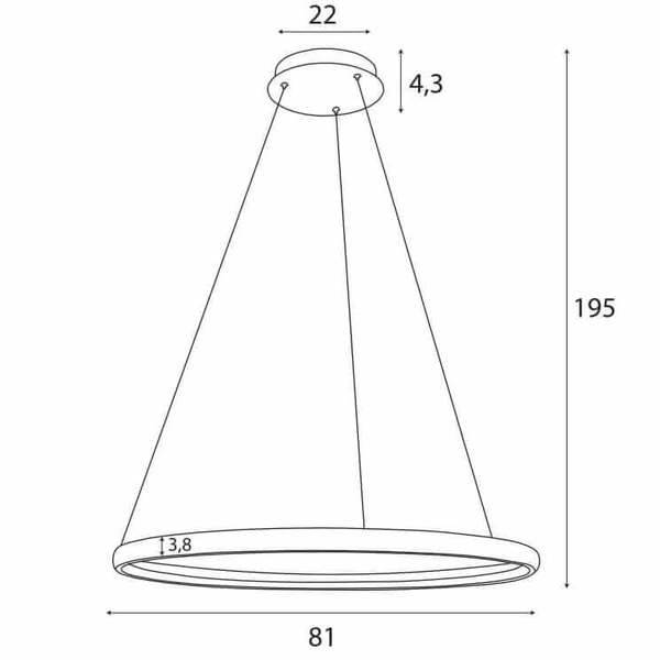 Lampa wisząca nad stół Qled P0557 LED 70W 3000-6000K z pilotem czarna