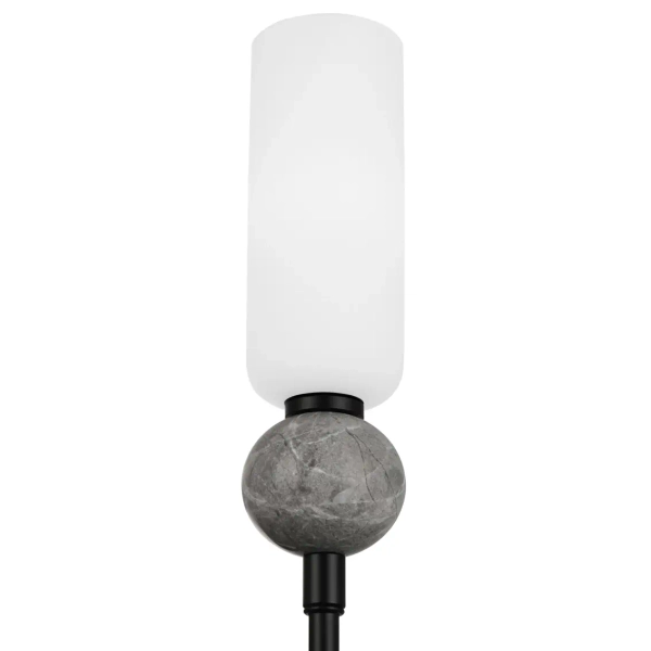 Naścienna lampa szklana Santos WL-95331-1-BK podłużna tuba szara czarna