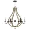Drewniany żyrandol Middlefield HK-MIDDLEFIELD6 do salonu rdzawy