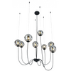Wisząca lampa 8-punktowa Conflux balls przydymiona do salonu