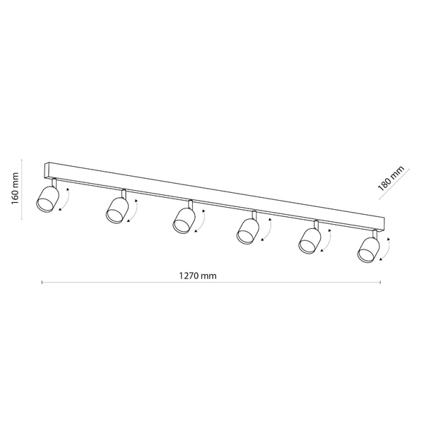 Sufitowe reflektorki wielopunktowe Top 6034 TK Lighting metalowe złote