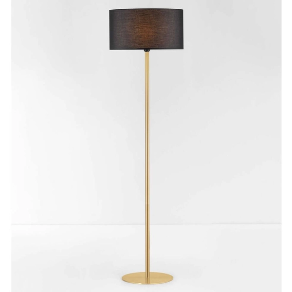 Abażurowa lampa stojąca GUAVIARE LE44954 do gabinetu czarna złota