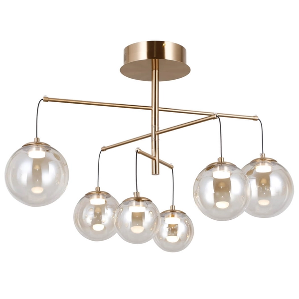 Sufitowa lampa kule Velada PND-34381-6-HBR LED 180W 3000K złoty bursztynowy