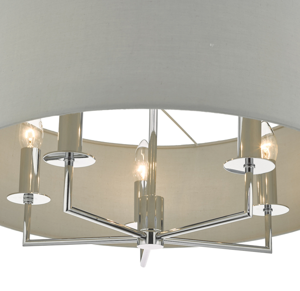 Abażurowa lampa wisząca Jamelia JAM0539 Dar Lighting na łańcuchu chrom