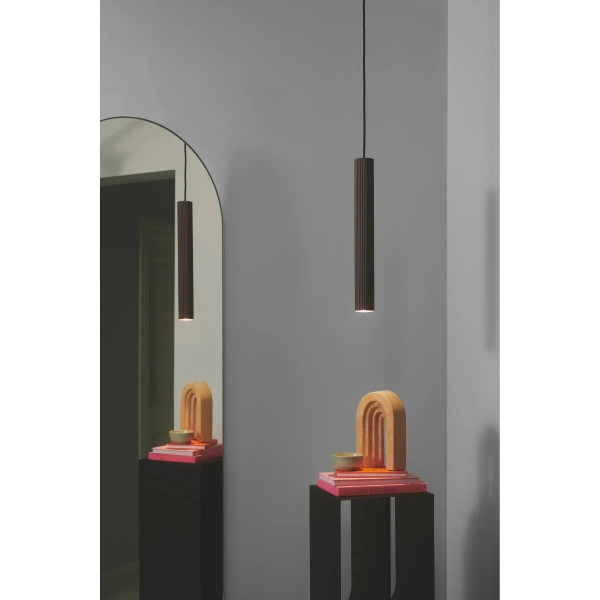 Wisząca lampa tuba Vico 2412103018 nad stół brązowa