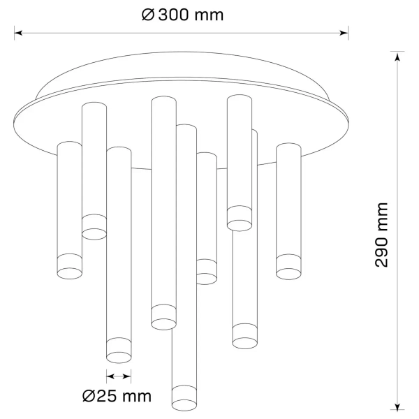 Sufitowa lampa do salonu Glam 326638 loftowa sople metalowa czarna