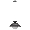 Pojedyncza wisząca lampa Perth ALM-PERTH-P-BK rattan czarny