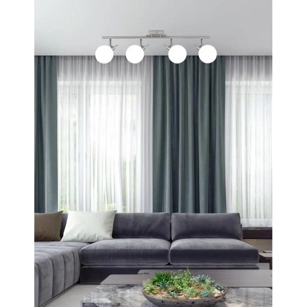 Kulista lampa sufitowa Ghost 94-01504 szklana metalowa biała chrom