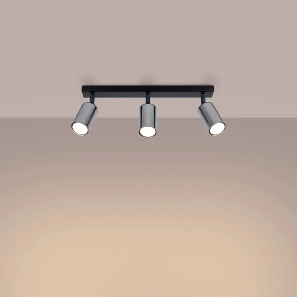 Potrójny plafon Winx SL.1368 Sollux tubki metalowe chrom czarny