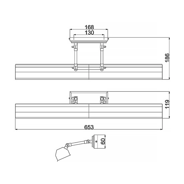 Lampa z regulacją Chawton CHAWTON-PLL-PB Elstead ścienna polerowany mosiądz