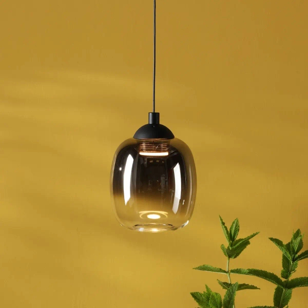 Szklana lampa ścienna Ramona RAM0722 LED 5,5W 3000K loftowa czarny