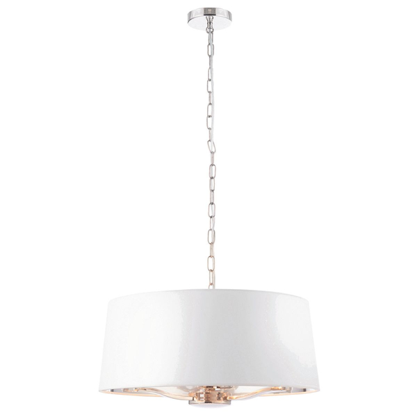 Wisząca lampa Harvey 73021 Endon na łańcuchu biała nikiel