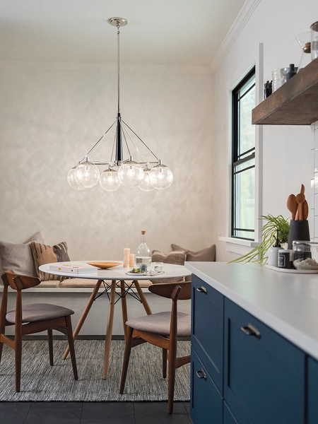 Zwisowa lampa nad stół QN-MARILYN6 kulista retro nikiel