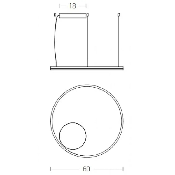 Wisząca lampa ring 20260 LED 43W 3000K do salonu czarny
