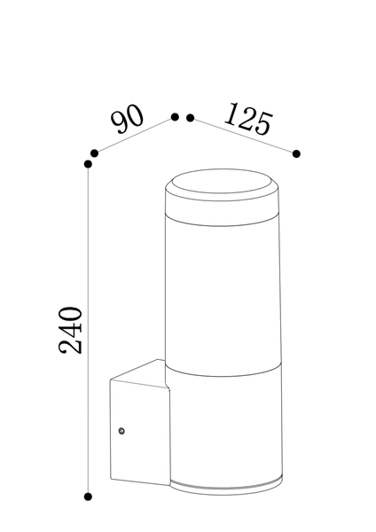 Kinkiet elewacyjny Koln O590WL-L8B4K Maytoni LED 8W 4000K tuba IP54 czarna