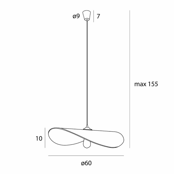 Lampa zwis do jadalni Pan P0585 Maxlight kapelusz parasol beżowa