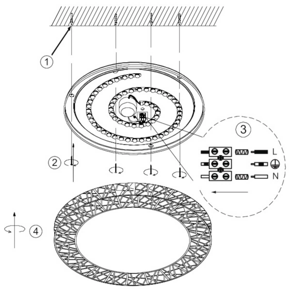 Sufitowa lampa okrąg Cluster R67321101 LED 40W 2700-6500K na pilota biały