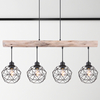 Lampa wisząca Theodor 154 16-4 druciana czarna drewniana